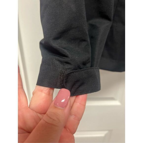 MK Michael Kors Black Bill Hooded Logo Sleeve Rain Jacket sz XL EUC Not Michael - Picture 2 of 10